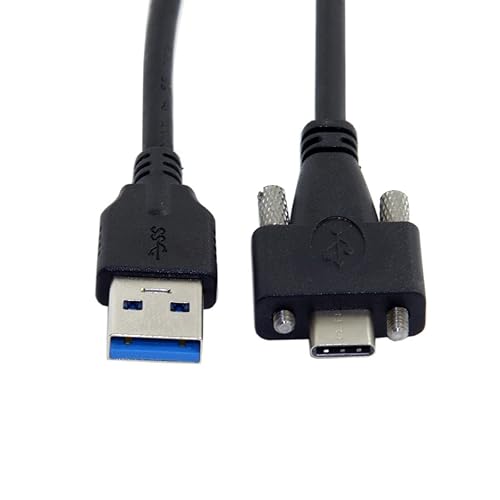 JSER USB 3.1 Type-C Dual Screw Locking to Standard USB3.0 Data Cable 1.2m Panel Mount Type for Industrial Camera