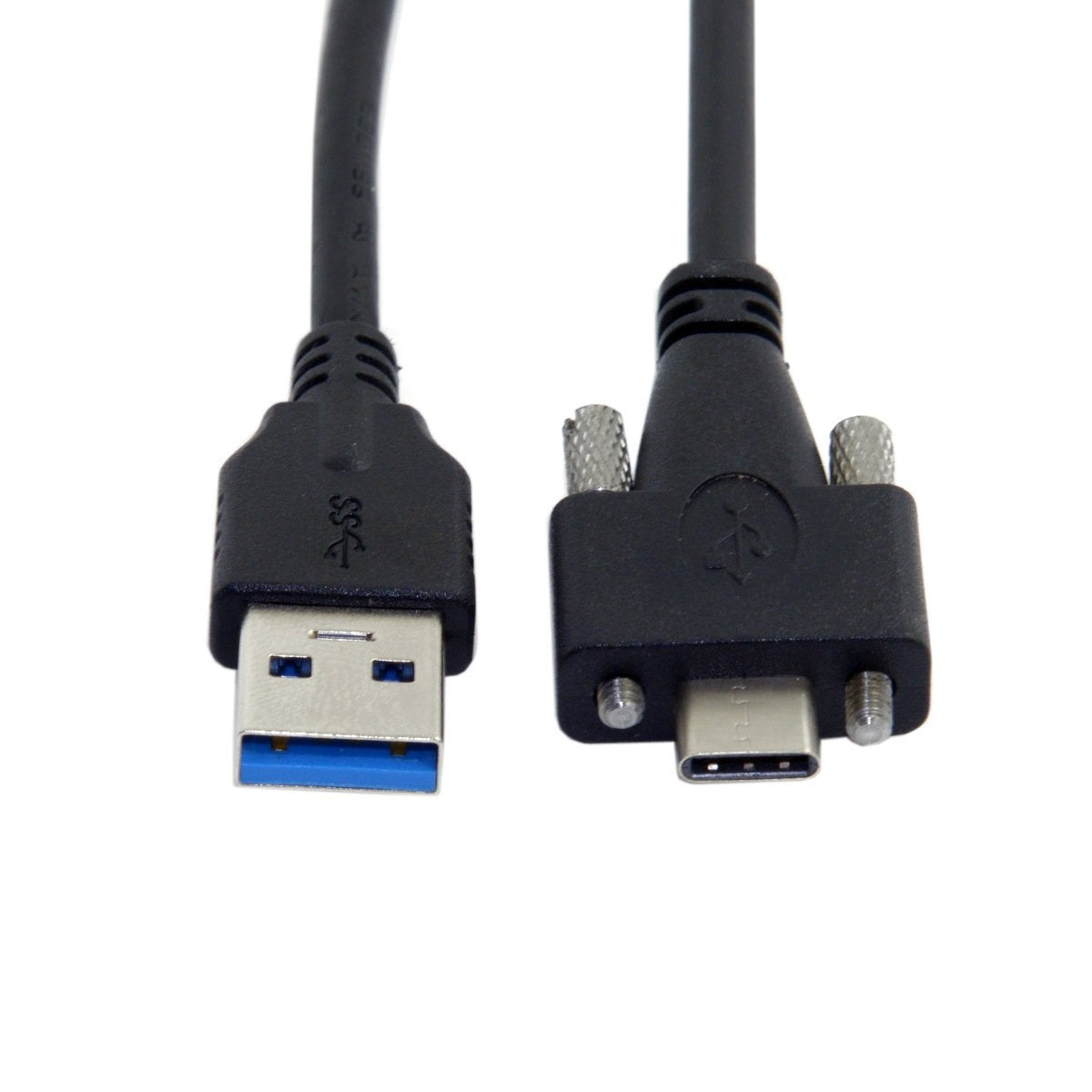JSER USB 3.1 Type-C Dual Screw Locking to Standard USB3.0 Data Cable 1.2m Panel Mount Type for Industrial Camera