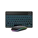 Ultra-Slim Lightweight Bluetooth Keyboard and Mouse Portable Mini Wireless Keyboard Rechargeable 7-Color Backlit for Apple iPad iPhone,Tablet iPhone
