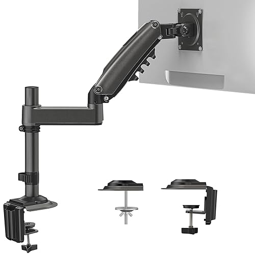 HUANUO Single Monitor Arm, Adjustable Desk Mount for 13-34 inch Screens, Holds 19.8lb, 22.44 inch Max Height, Full Motion Swivel Gaming Monitor Stand