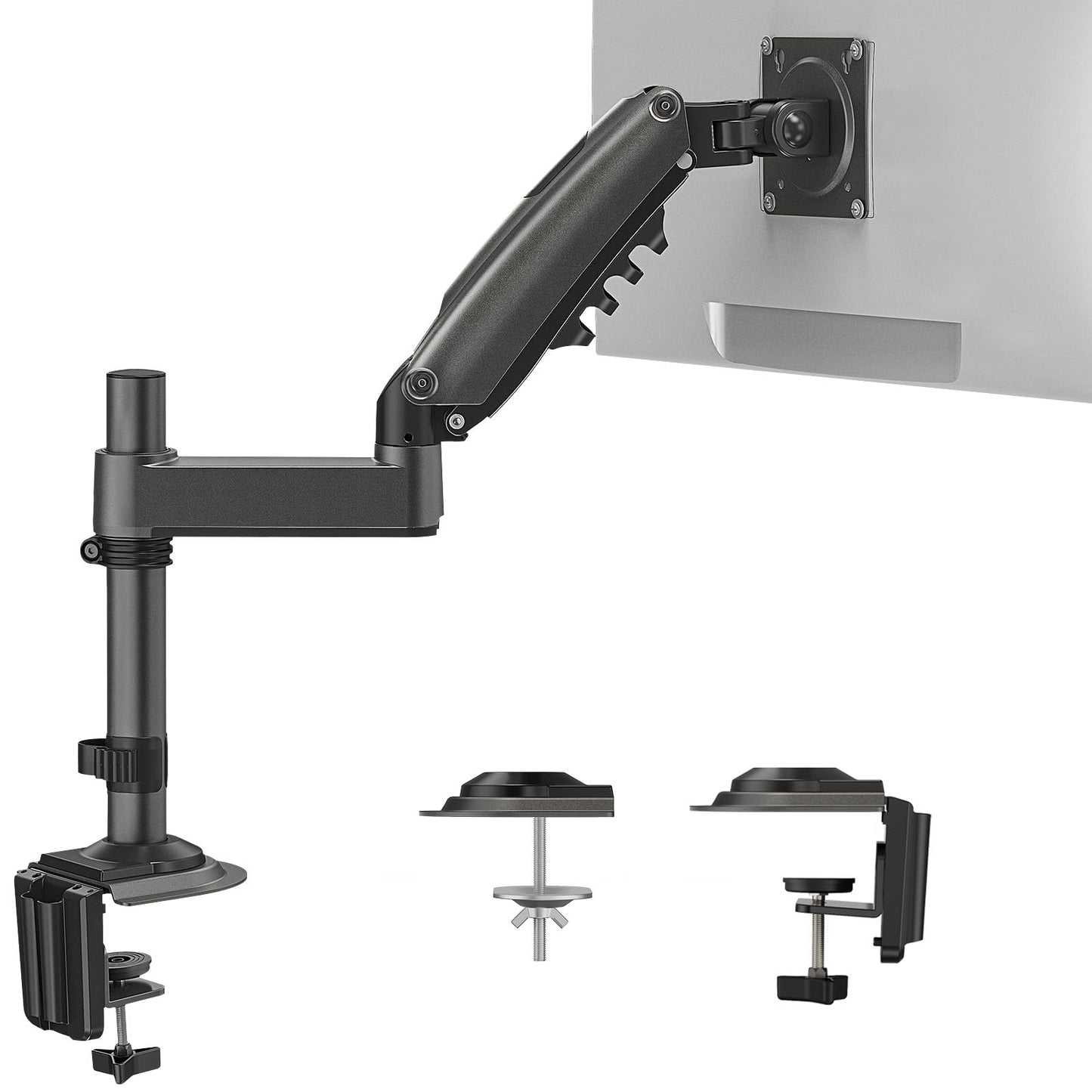 HUANUO Single Monitor Arm, Adjustable Desk Mount for 13-34 inch Screens, Holds 19.8lb, 22.44 inch Max Height, Full Motion Swivel Gaming Monitor Stand