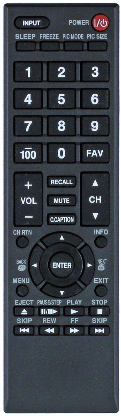 Universal for Toshiba-TV-Remote, Replacement for All Toshiba LCD LED 3D HDTV Smart TV CT-90325 CT-90326 CT-90329 CT-8037 CT-90302 CT-90275 CT-90