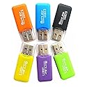 VizGiz 6 Pack Micro SD Card Reader SDXC TF USB 2.0 T-Flash MicroSD TransFlash Memory Card Reader Adapter Writer Mini Ice Cool for Android Phone Camera
