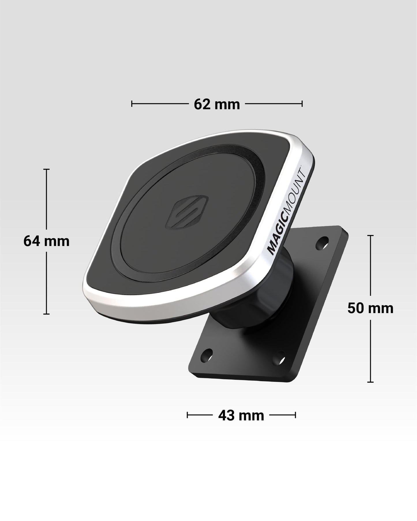 Scosche MagicMount Pro2 Magnetic Car Cell Phone Holder with AMPS Mounting Plate for Scosche/ProClip Vehicle Specific Mount Bases, Phone Stand
