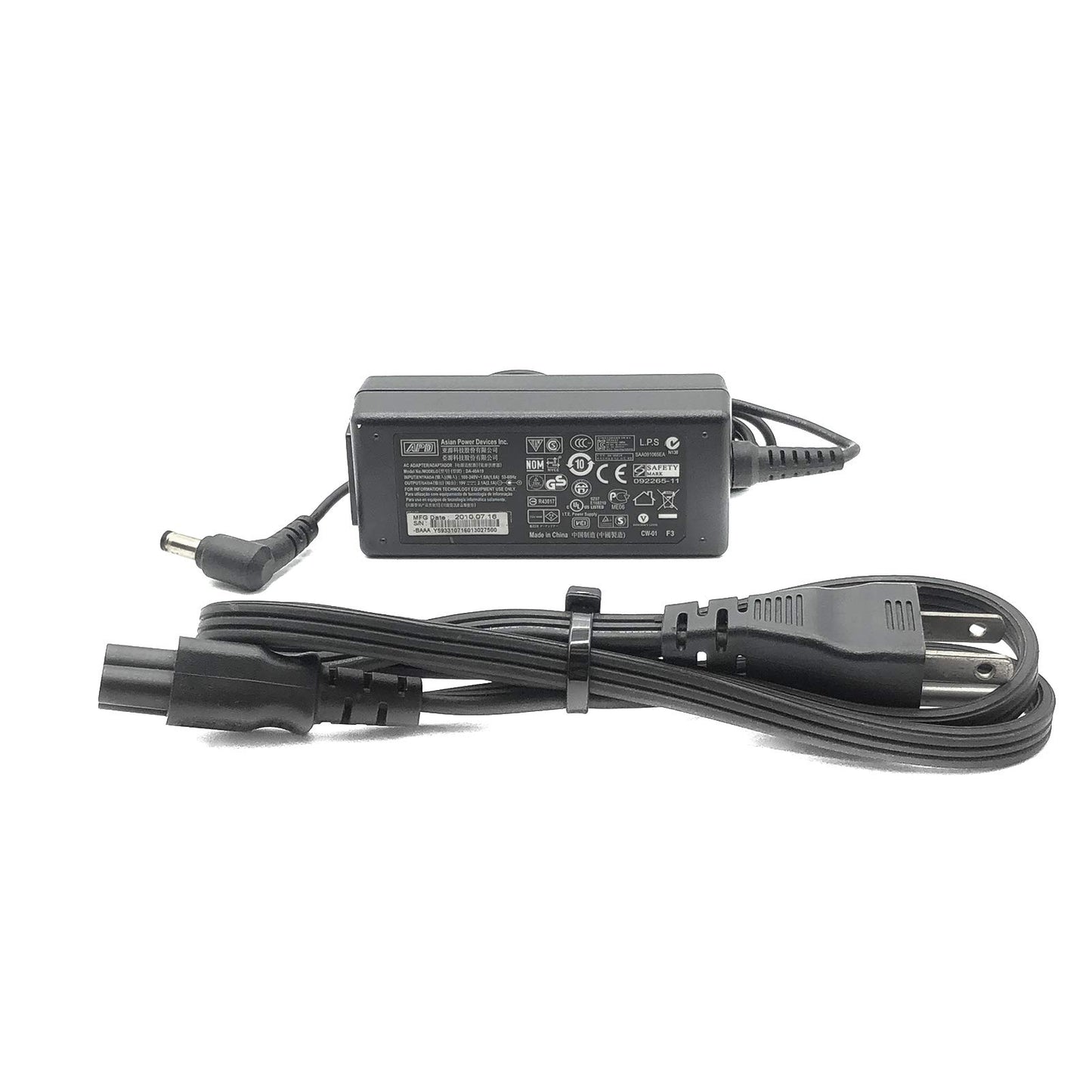 APD DA-40A19 AC Power Supply Adapter 19V 2.1A 40W w/PC