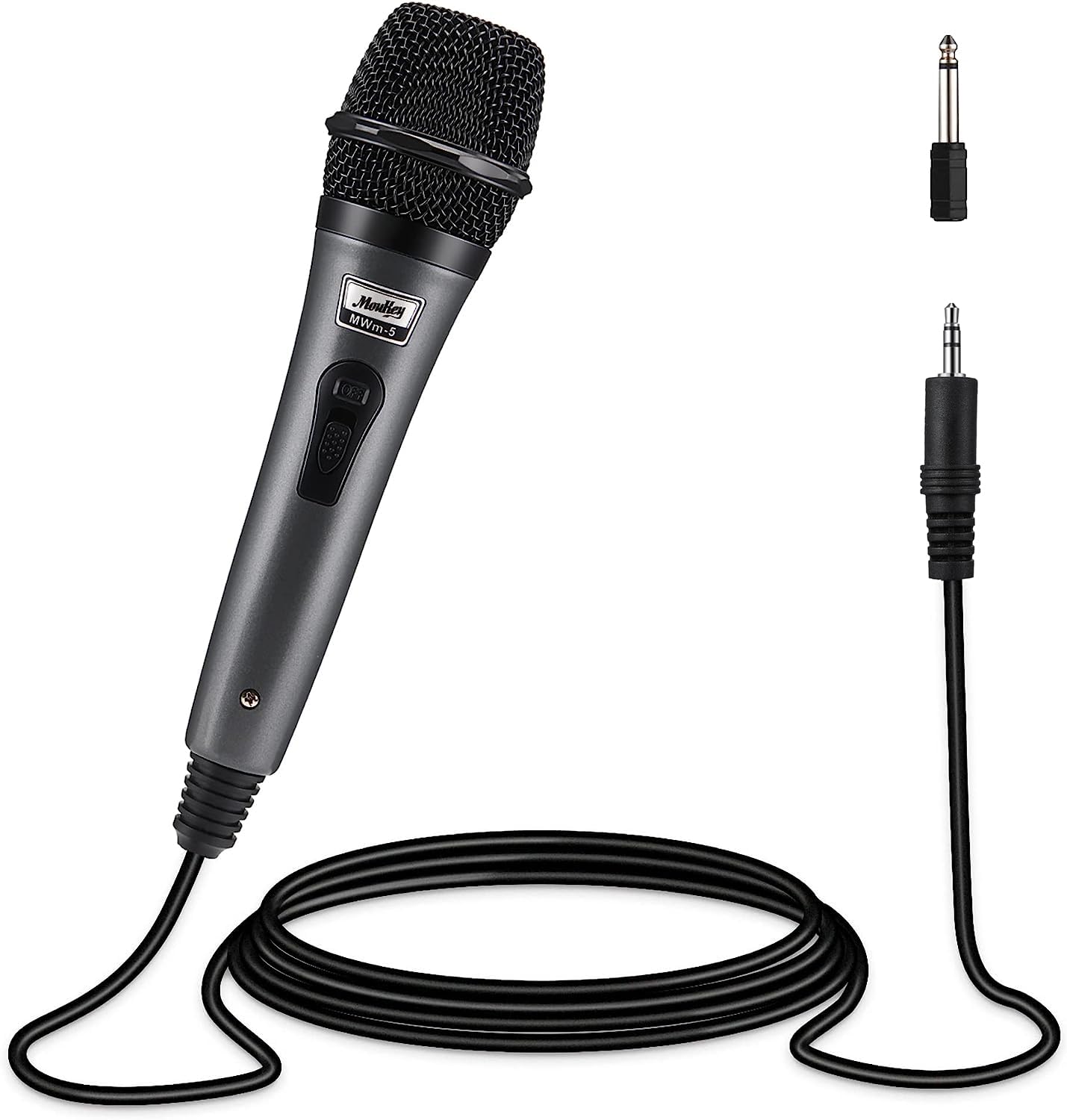 Moukey Wired Handheld Vocal Microphone, Metal XLR Dynamic Cardioid Mic with 13 ft Cable, for Singing, Stage, Party, Compatible with Karaoke Machine/PA
