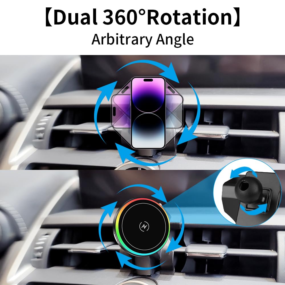 Car Magnetic Phone Mount for Lexus NX 2015 2016 2017 2018 2019 2020 2021 NX300h NX300 NX200t Auto Interior Accessories Best Cellphone Holder Fast 15W