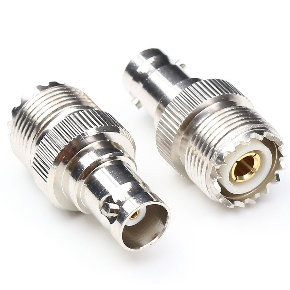 ANHAN UHF Female to BNC Female Adapter - 2Pack F/F Straight Coax Cable Connector