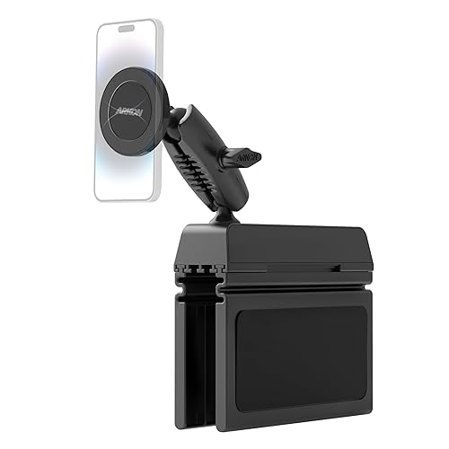 ARKON Mounts Magnetic Phone Holder Console Wedge Mount | for Cars and Trucks | Strong Magnetic Hold | Adjustable Arm | Works with MagSafe | Compatible