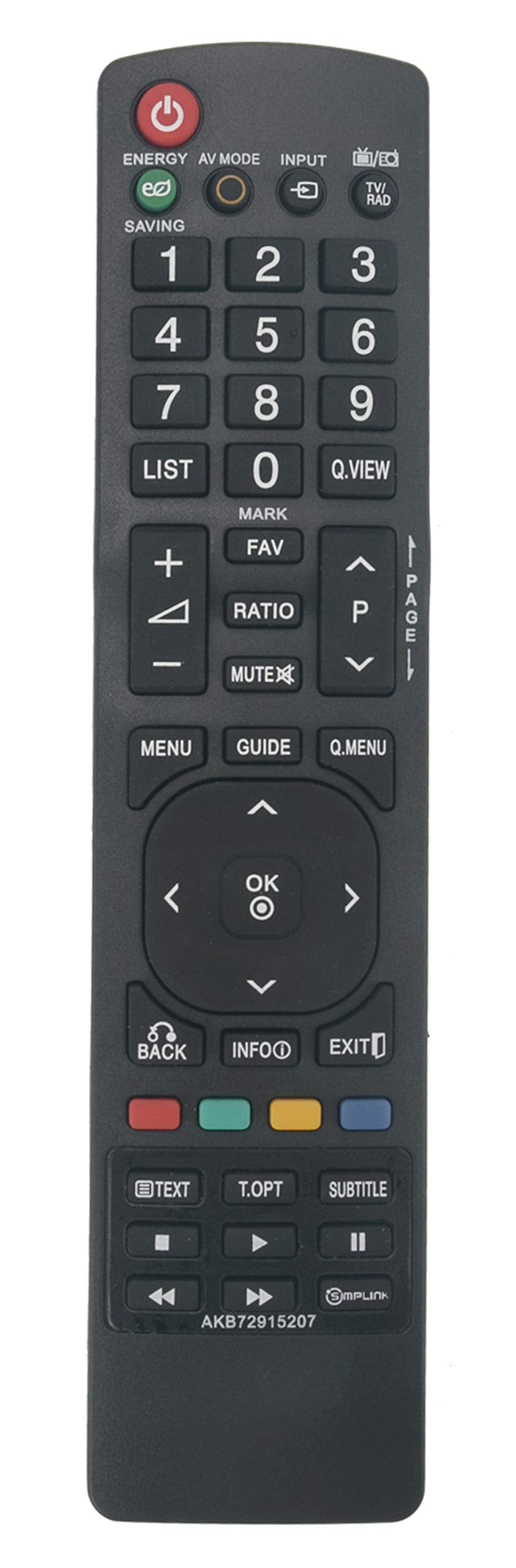 AKB72915207 Replaced Remote fit for LG LCD LED Plasma TV 42LD420 32LD465 32LE3300 37LD450 37LD465 42LD420 42LD450 42LD465 47LD420 47LD450 32LE5300