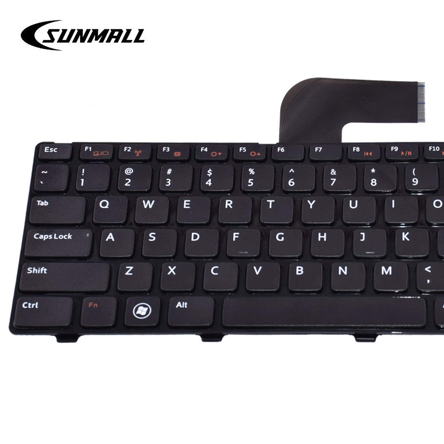 SUNMALL Keyboard Replacement with Frame Compatible with Dell Inspiron 14R N4110 N4120 M4110 N4050 N5040 N5050 M5040 M5050, VOSTRO 1440 1445 1450 1550