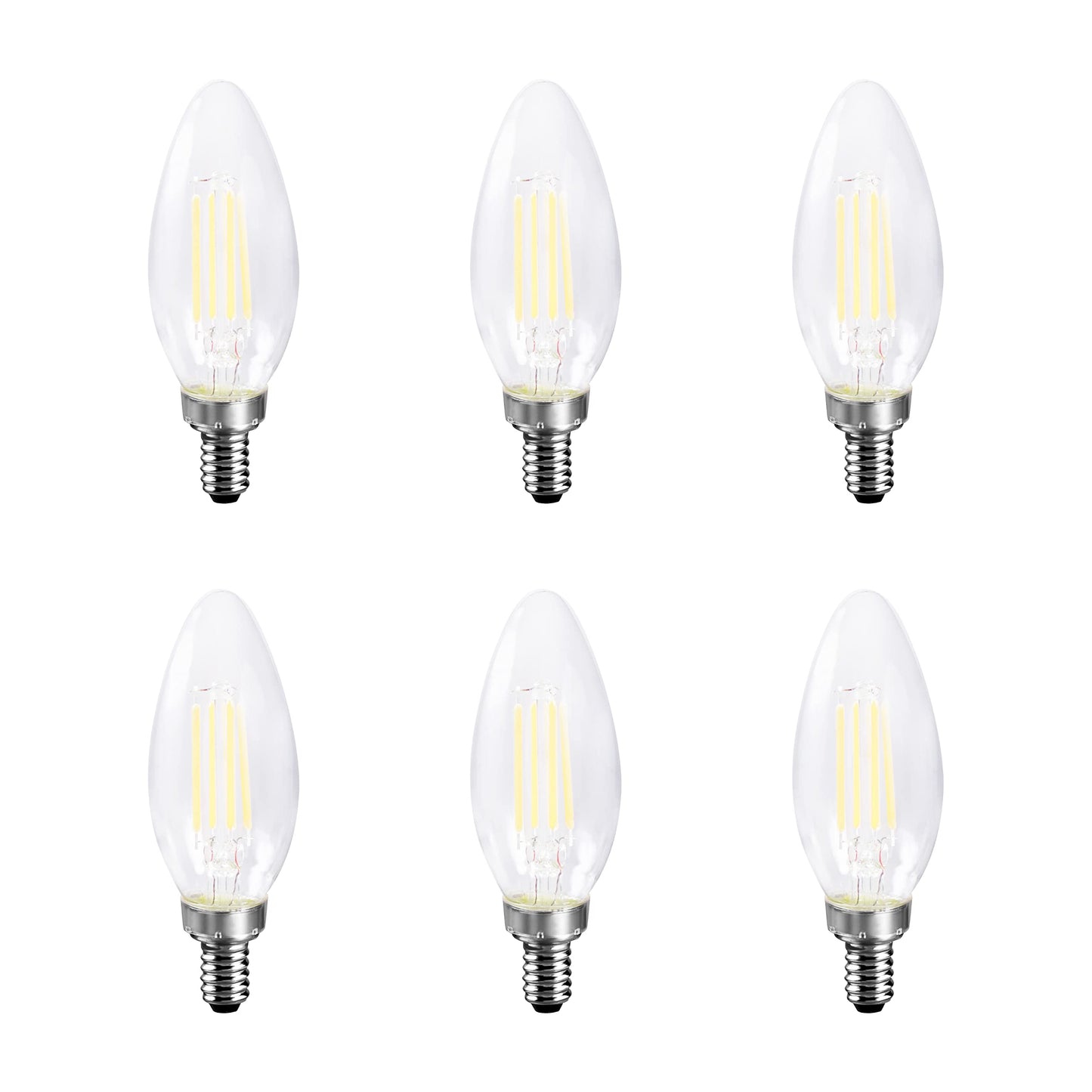Sylvania ECO LED B10 Light Bulb, 50W = 3.5W, 7 Year, 450 Lumens, Non-Dimmable, Clear, 2700K, Soft White - 6 Pack (40879)