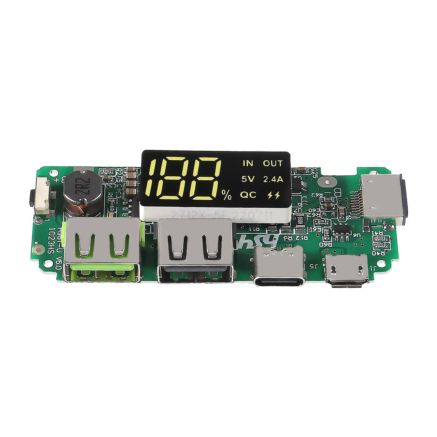 QCCAN 3pcs Lithium Battery Charger Board LED Dual USB 5V 2.4A Micro/Type-C USB Mobile Power Bank 18650 Charging Module Circuit Protection