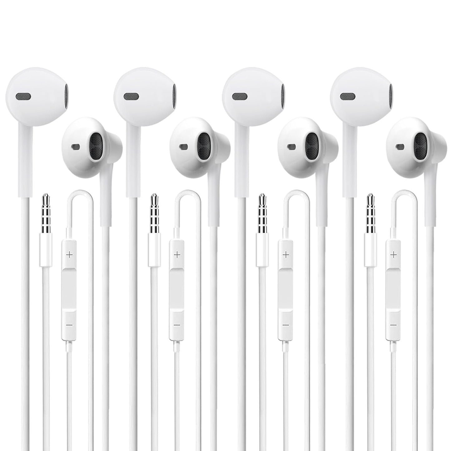 CLIPSUN Wired Earbuds 4 Pack, Earbuds HiFi Stereo Wired Earphones Headphones with Microphone Volume Control Compatible with iPad, Laptop, MP3…
