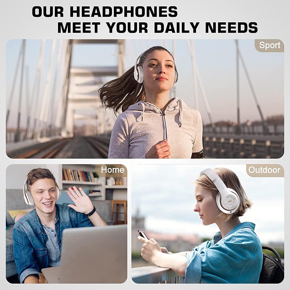 6S Wireless Bluetooth Headphones Over Ear, Hi-Fi Stereo Foldable Wireless Stereo Headsets Earbuds with Built-in Mic, Volume Control, FM…