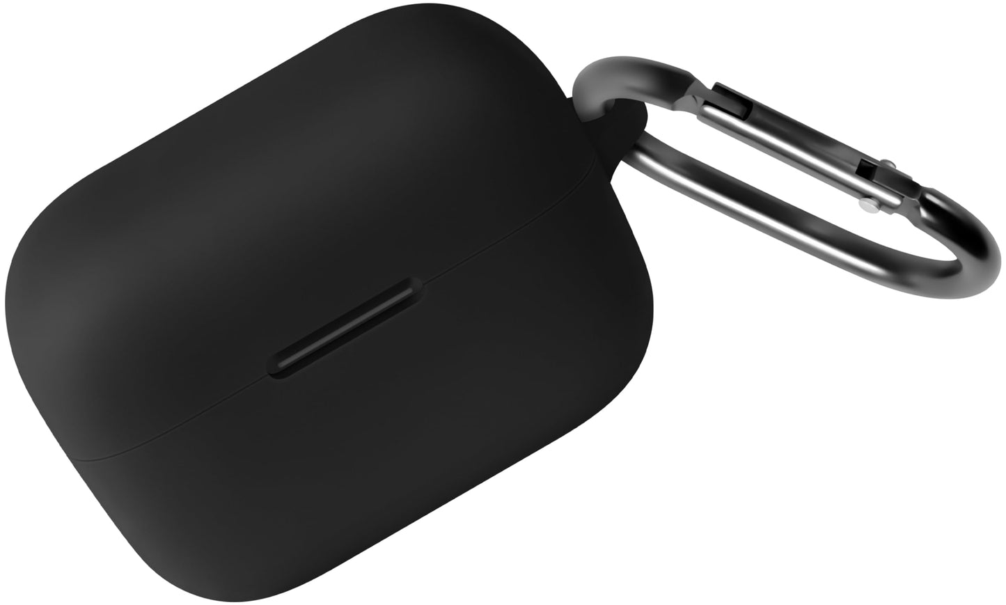 Geiomoo Silicone Cover for Anker Soundcore AeroClip Case, Soft Flexible Scratch Resistant Protective with Carabiner (Black)