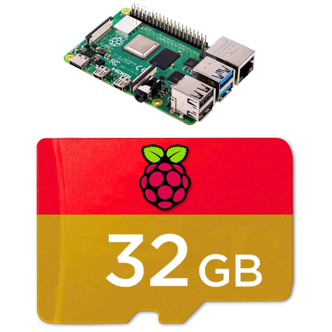 STEADYGAMER - 32GB Raspberry Pi Preloaded (Raspberry Pi OS/Raspbian) Extreme Micro SD Card | 5, 400, 4, 3B+, 3A+, 3B, 2, Zero | Compatible with All Pi