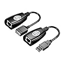 LIXINTIAN USB (Male) (Female) to RJ45 Adapter Set-USB to RJ45 LAN Extension Adapter Over Cat5/ Cat5e/ Cat6 Cable