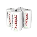 Tenergy Centura Lite 1.2V NiMH Rechargeable D Battery, 3000mAh Low Self Discharge D Cell Batteries, Pre-Charged D Size Battery, UL Certified, 4 Pack
