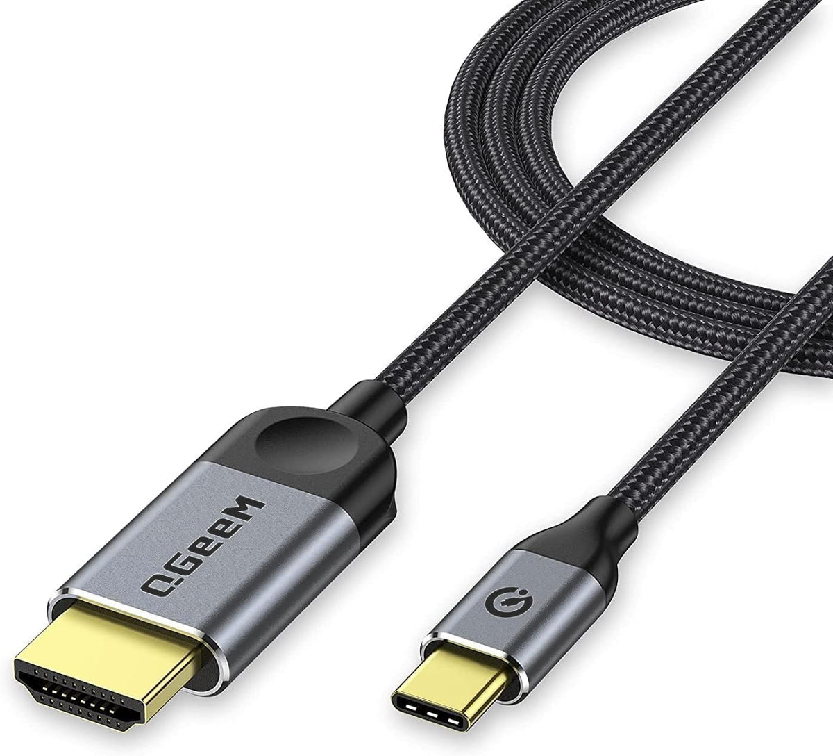 QGeeM USB C to HDMI Cable Adapter 6FT 4K, USB Type C to HDMI Thunderbolt 3/4 Compatible for iPhone 16, Galaxy, MacBook Pro/air, IPad pro, Surface,Dell