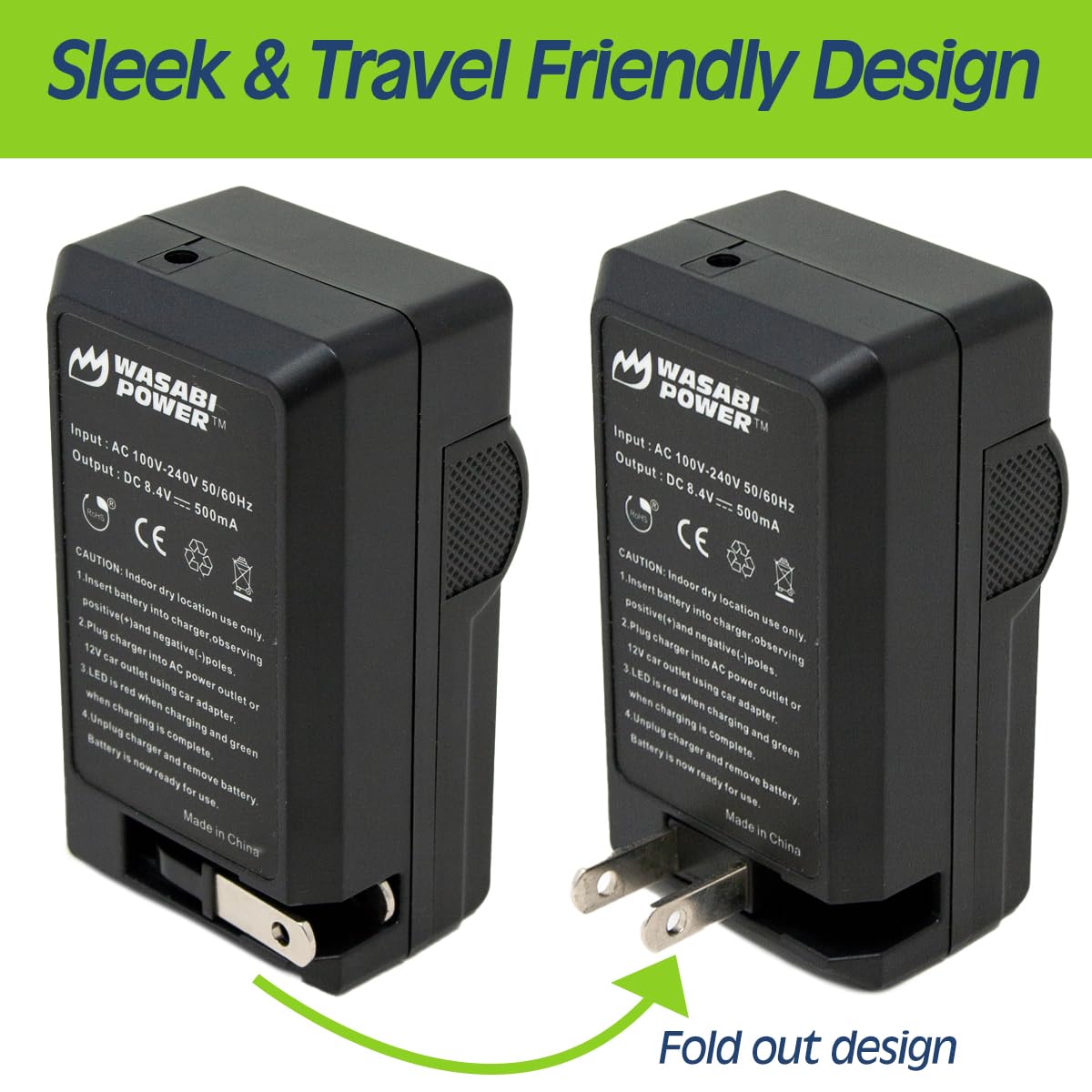 Wasabi Power Battery Charger for Casio NP-80, NP-82, BC-80L
