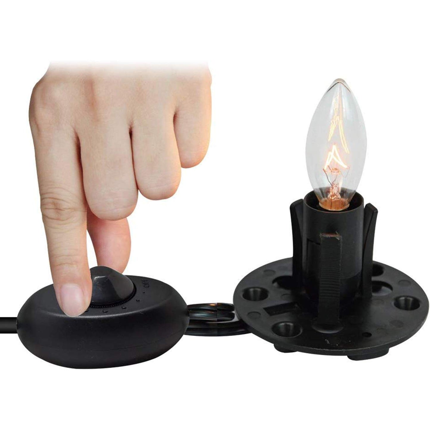 Himalayan Glow Himalayan Salt Lamp Cord Replacement with Dimmer Switch (2-Pack) and E12 Halogen Salt Lamp Bulbs(4-Pack), 6 Feet Long with Base