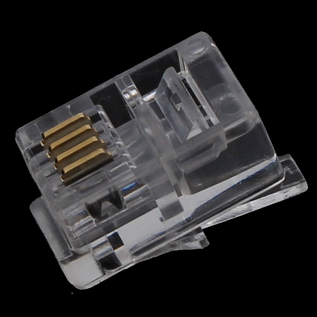uxcell 40 Pcs Phone Modular Plug, Household RJ9 4P4C Telephone Cable End Phone Adapter Connector, Standard Jack for Telephone Handset Flat Stranded