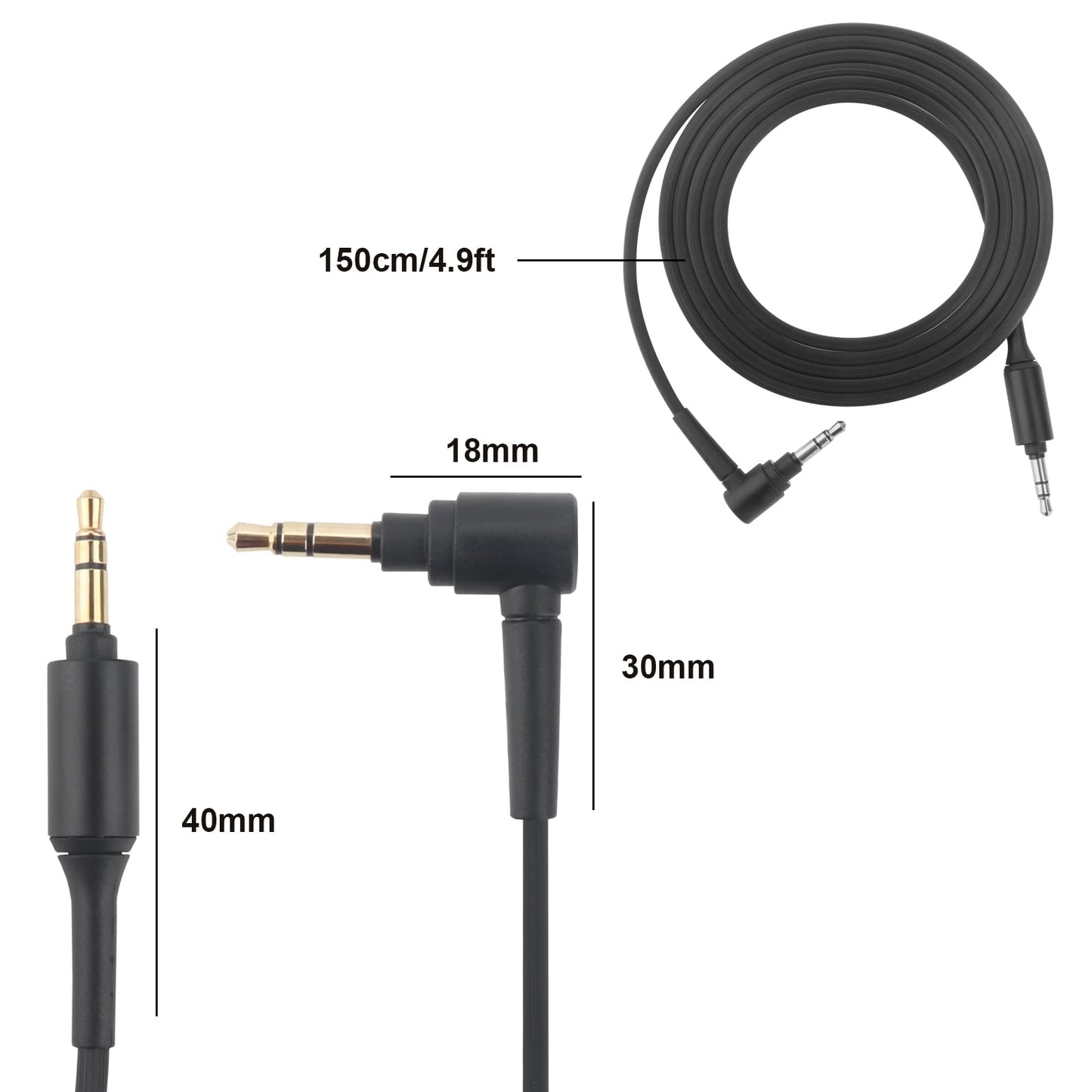 WH-1000XM2 Replacement Headphone Cable WH-1000XM3 Aux Headphone Audio Cable Cord Compatible with WH-1000XM4, WH-1000XM, MDR-1000X, WH-H900N…