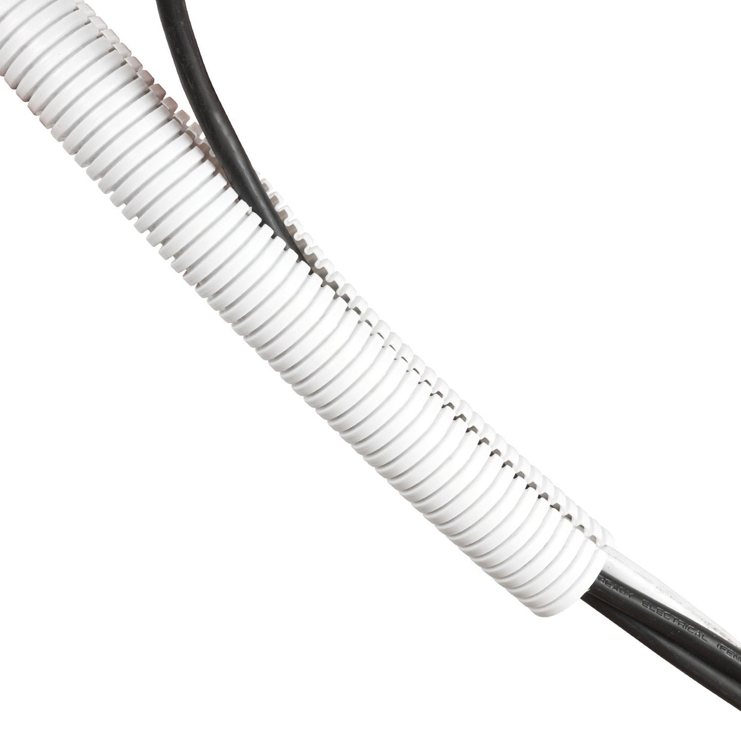 D-Line White 43in Cable Sleeve 6-Pack, Flexible Wire Protector Tubing, Split Electrical Conduit, Plastic PC Cable Management Tube, Cord Sheath, TV