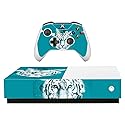 MightySkins Skin for Microsoft Xbox One S All-Digital Edition - White Tiger | Protective, Durable, and Unique Vinyl Decal wrap Cover | Easy to Apply