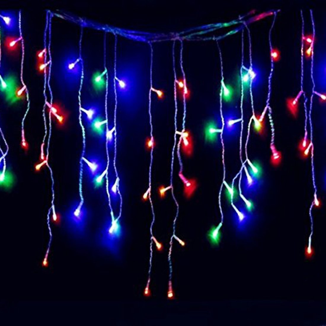 Lainin 11ft 96 LED Multi Color Linkable Fairy Curtain String Light with 8 Modes Functional Controller for Indoor/Outdoor/Patio/Wedding/Christmas Party