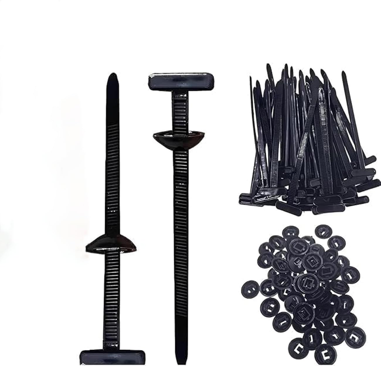 Nylon Universal Cable Tie Buckle for Car Daily Repair, 2025 Upgrade Heavy Duty Self-Locking Zip Ties Holder, UV Resistant Black Plastic Fastener Cable