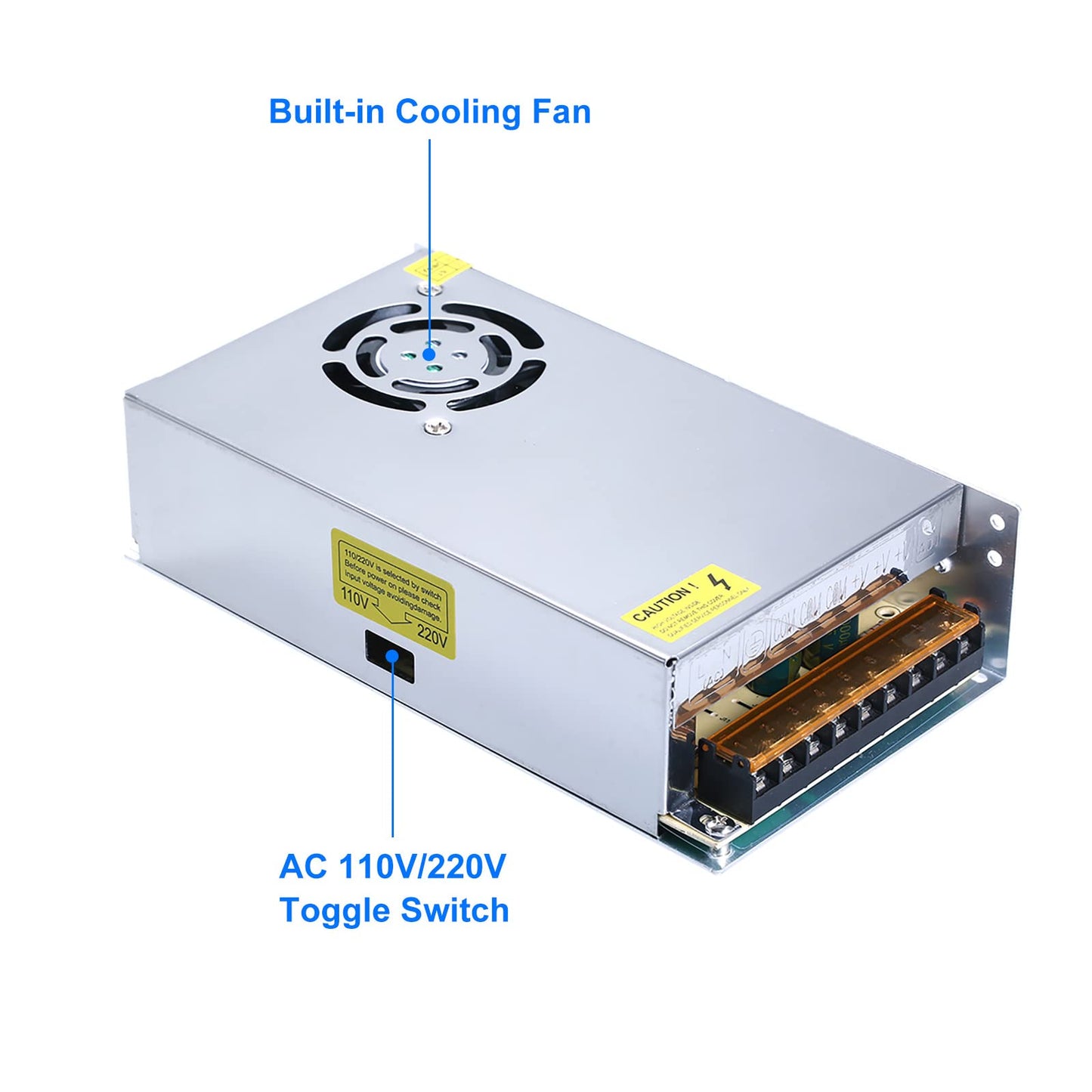 Yasoca 12v 20a Power Supply,Universal Regulated Switching Transformer Adapter for LED Strip Lights,CCTV Camera,and Computer Project with AC 110-240V…