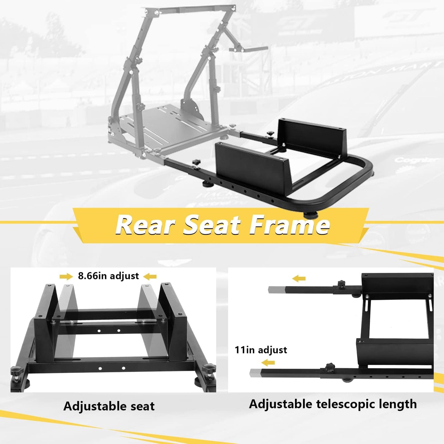 Marada Racing Simulator Seat Mounting Frame with Bolts Suitable for Dardoo, Supllueer, Anman Sim Gaming Stand DIY Adjustable & Portable Real Driving