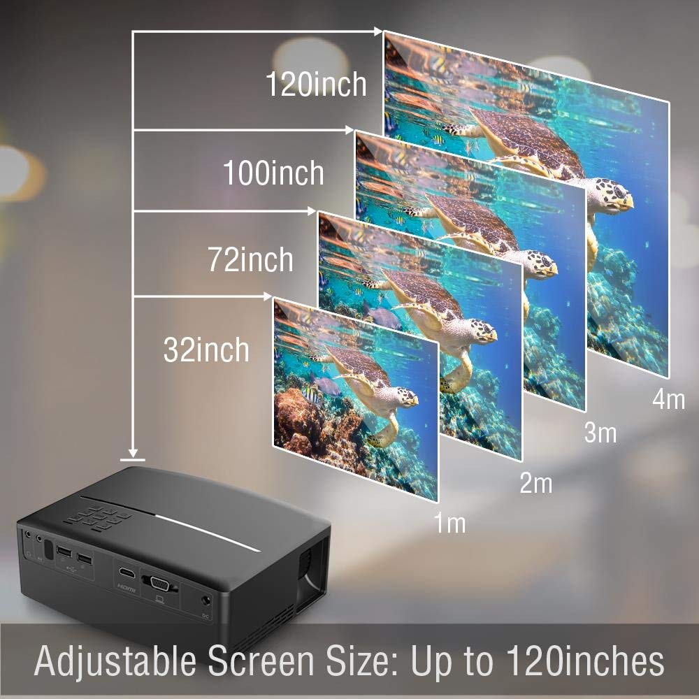 Pyle Multimedia Home Theater Projector - Portable HD 1080p LED with USB HDMI Digital Data System Projection for Entertainment Video Photo Game Full