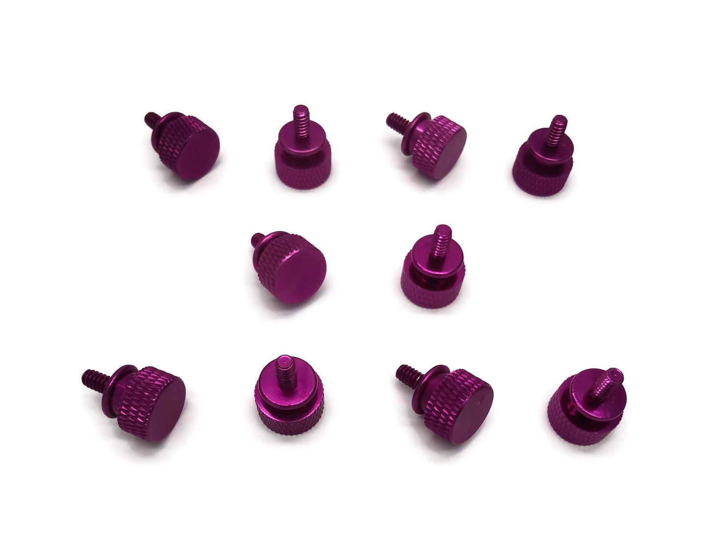 Primeonly27 10x Anodized Aluminum Computer Case Thumbscrews 6-32 Thread Computer Cover Power Supply PCI Slots Hard Drives DIY Purple