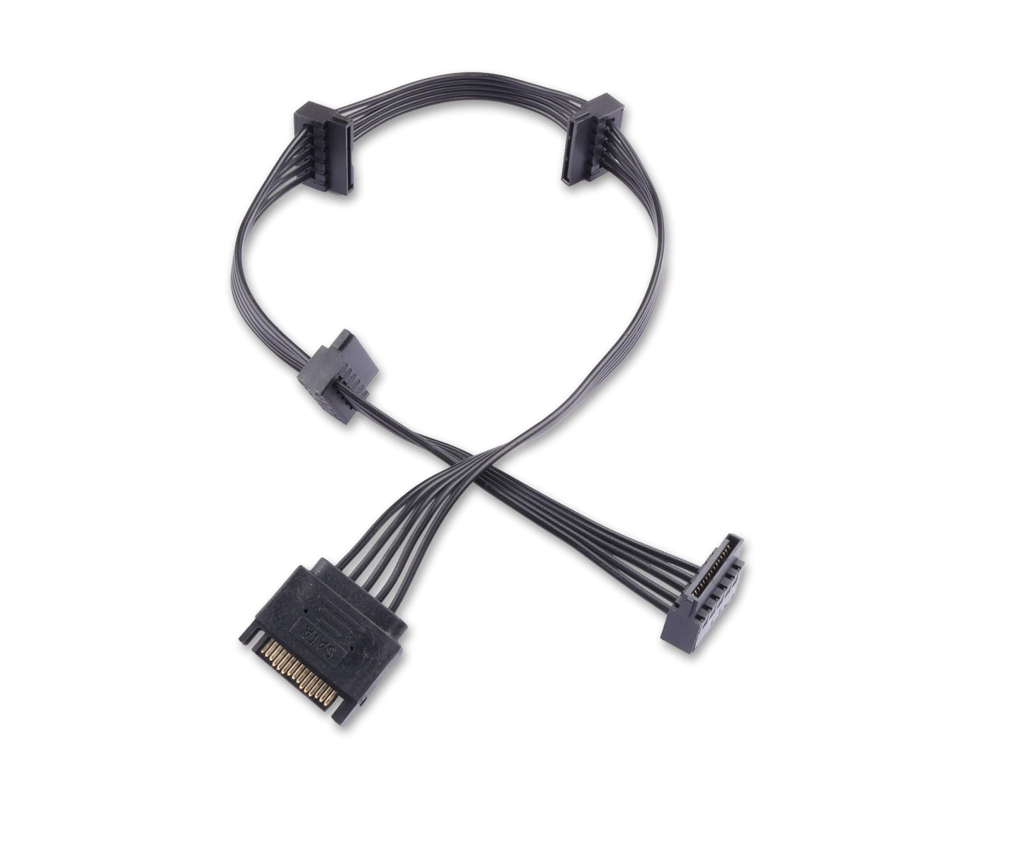 ELFJMZP SATA 15PIN Male to 4 SATA 15 Pin Female Power Splitter 1 to 4 Serial ATA Powered Expansion Cable for PC/NAS/Server SSD/HDD, DVD/CD-ROM - 20.5