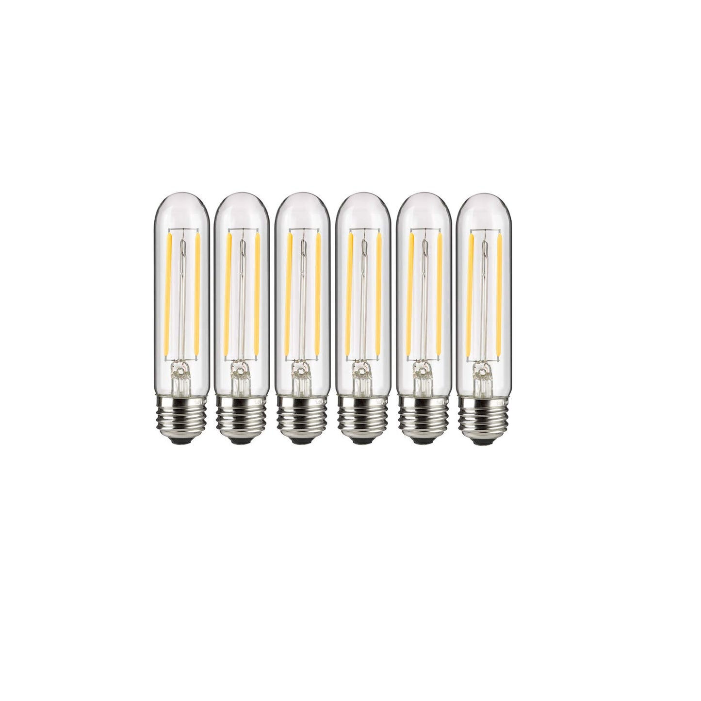 Sunlite 41149 LED Filament T10 Tubular Light Bulb, 6 Watts (40W Equivalent), 460 Lumens, Medium E26 Base, Dimmable, 128 mm, 85 CRI, ETL Listed, 2200K