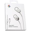 Google Earbuds Wired Headset USB-C, Comfortable Fit, Inline Controls, Compatible with Type-C Phones - White (Retail)
