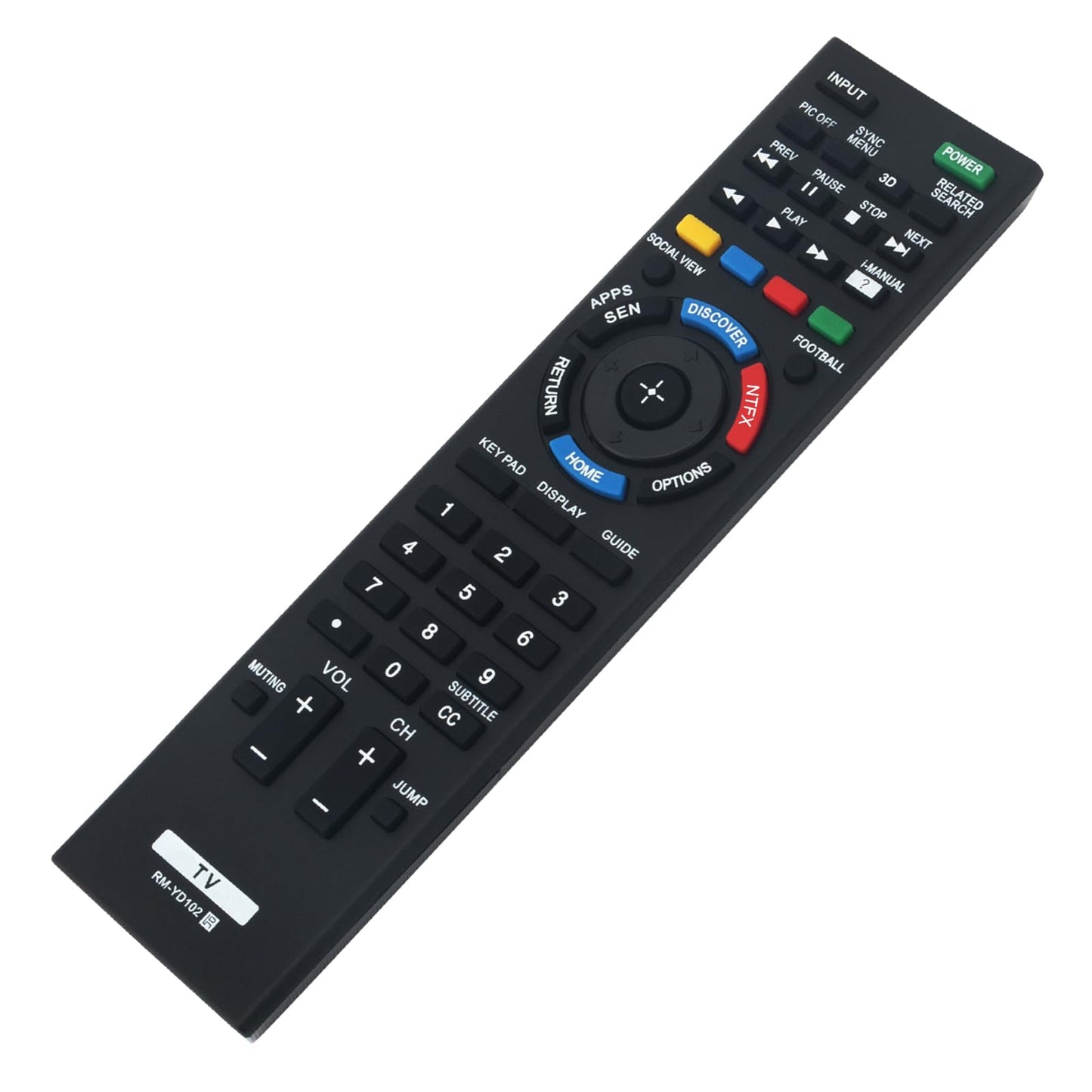 New RM-YD102 Replaced Remote fit for Sony 3D Smart LCD LED HDTV KDL-50W790B KDL50W790B KDL-50W800B KDL50W800B KDL-55W790B KDL55W790B KDL-55W800B