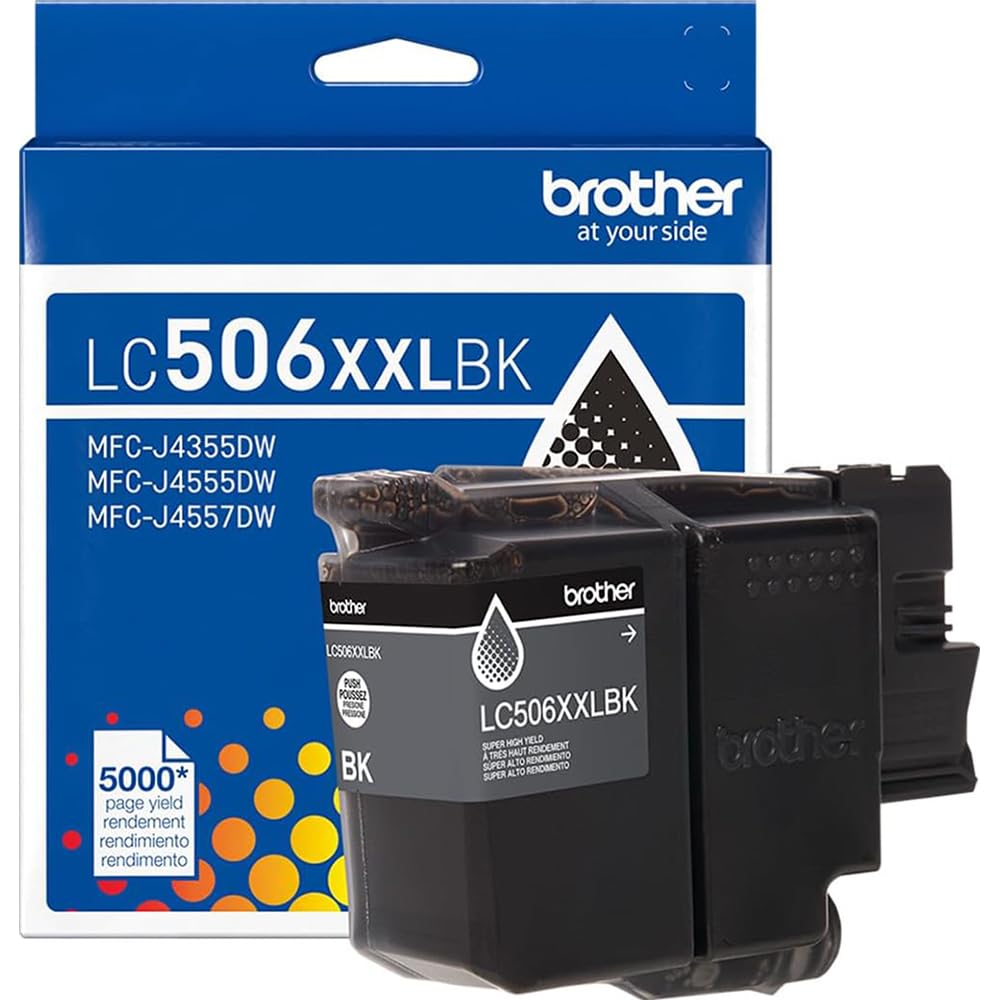 Brother Genuine LC506XXLBK Super High Yield Black Ink Cartridge 2-Pack for INKvestment MFC-J4355DW, MFC-J4555DW, MFC-J6560DW, MFC-J6960DW