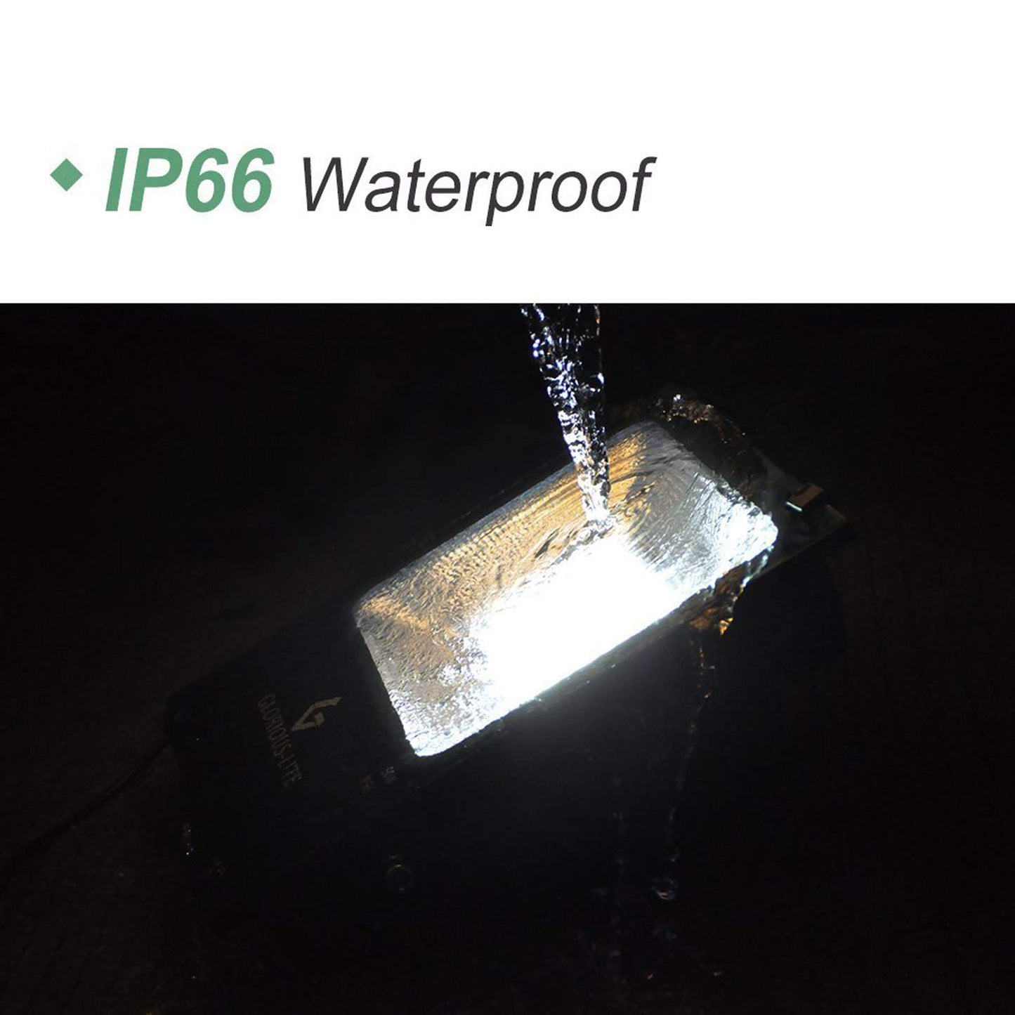 GLORIOUS-LITE 100W Flood Lights Outdoor, 8000 Lumen LED Floodlight Plug in for Outside Yard, IP66 Waterproof 6500K Bright Exterior Work Light