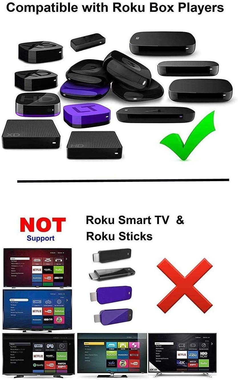 Remote Control Compatible with Roku 1, Roku 2, Roku 3, Roku 4, (HD, LT, XS, XD), Roku Express, Premiere 3900RW 3910RW 4620RW 3700RW 3710RW 3710XB