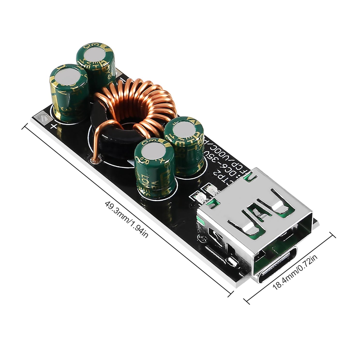 2PCS 60W 6-35V DC to USB Type C PD 3.0 QC4 Type A QC3.0 DC Fast Charge 12V 24V Step-Down Power Module USB Type-C Mobile Phone Quick Charge Adapter