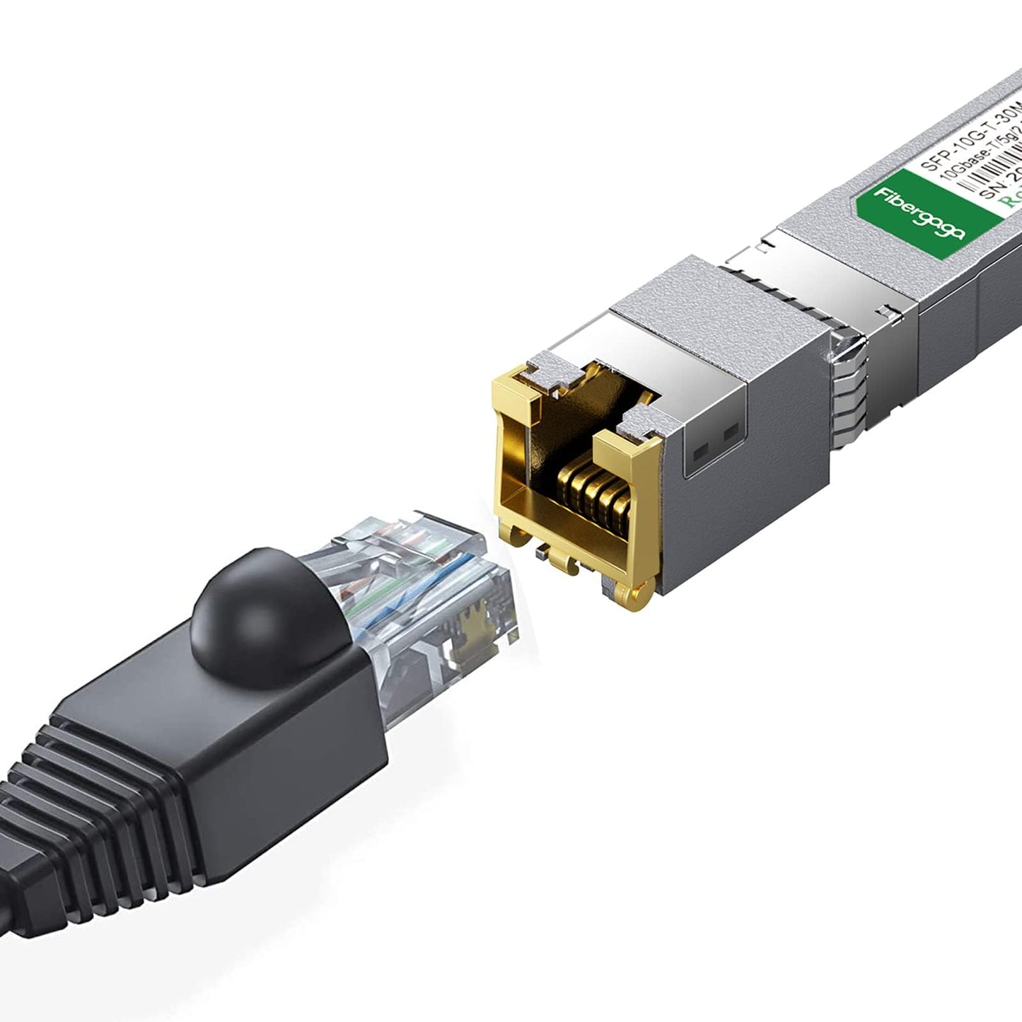 SFP+ to RJ45, 1.25g/2.5g/5g/10G-T Copper Transceiver Module, 10GBase-T SFP+, Compatible for Cisco SFP-10G-T-S, Ubiquiti UniFi UF-RJ45-10G, Mikrotik