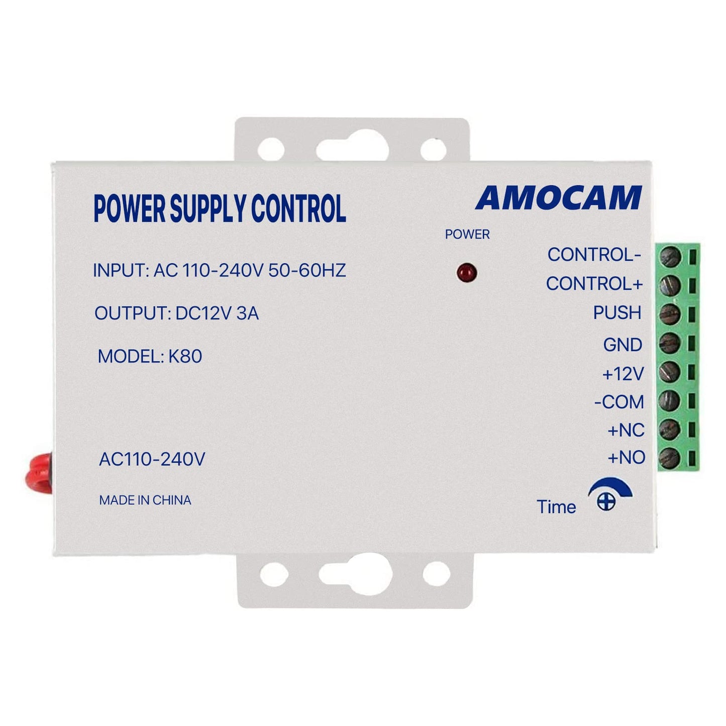 AMOCAM K80 Power Supply Control, AC 110-240V to DC 12V Power Supply for Door Access Control System, Video Doorbell, Electric Strike Lock, Bolt Lock