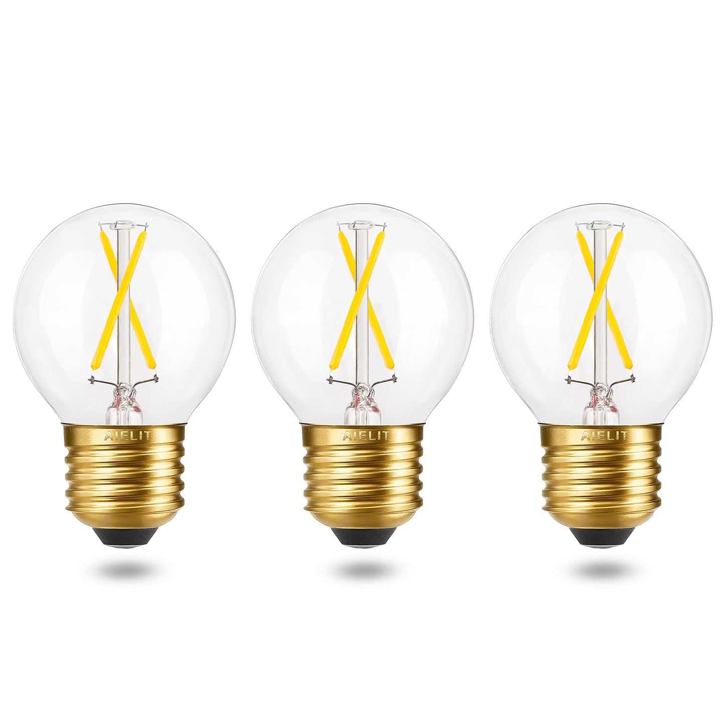 AIELIT LED E26 Bulb Dimmable, 2W(25-Watt Equivalent), Bright White 5000K, Daylight A15/A50 Globe LED Light Bulbs for Hanging Lamp Chandelier Pendant
