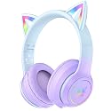 ONITOON Cat Ear Bluetooth Headphones with Micphone for Kids & Adults, LED Light Up Wireless HI-FI Sound Quality, Over-Ear Headphones with Volume