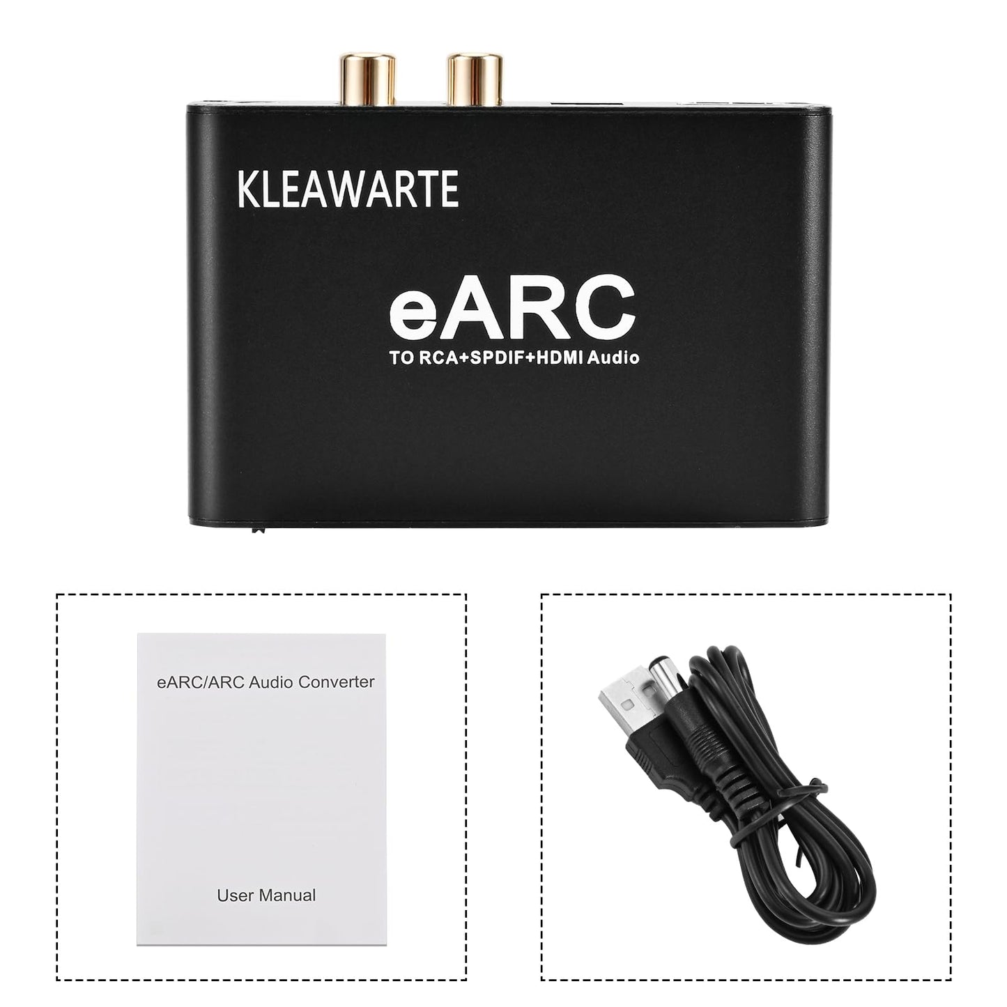 eARC Audio Extractor HDMI ARC Audio Converter eARC to HDMI Audio Optical/SPDIF RCA L/R 3.5mm Jack Digital to Analog Adapter DAC Converter