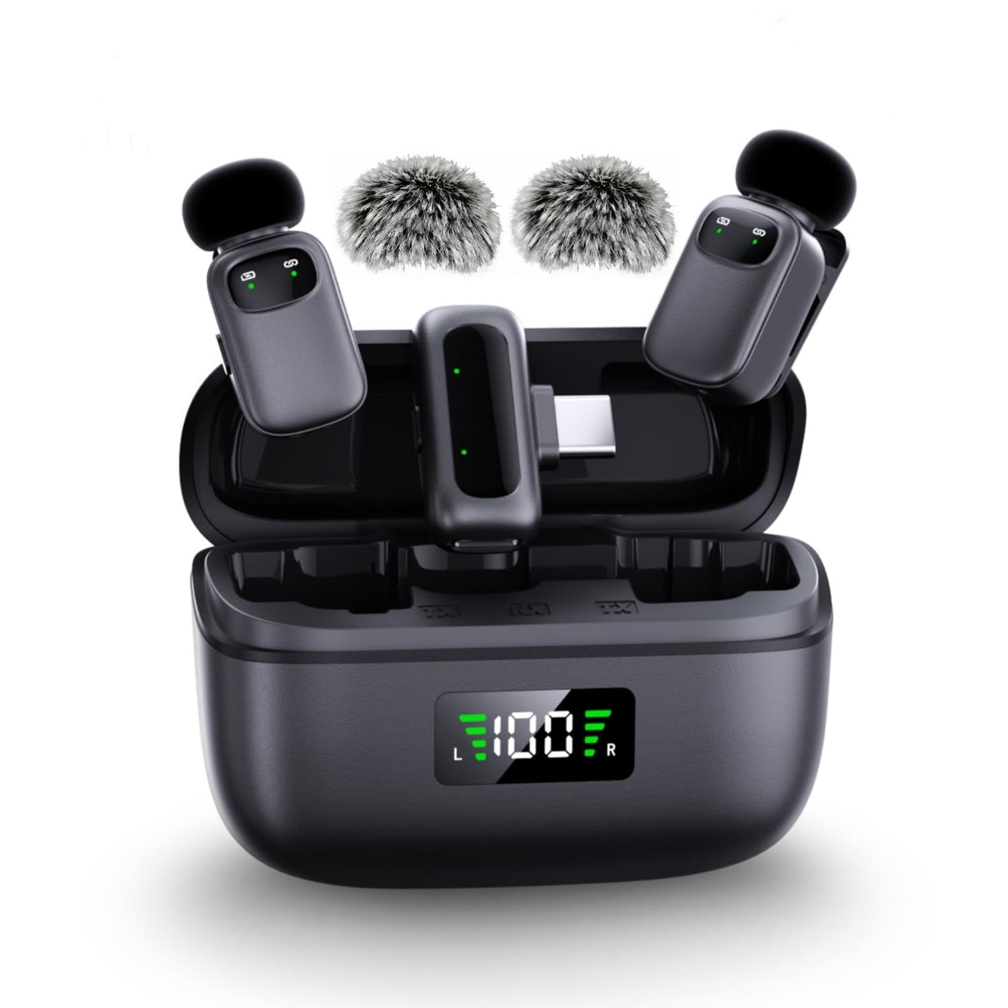 METTOMUS T1 mini Wireless Lavalier Microphone for iPhone/Android/iPad, 3-Level Noise Reduction, 30H Battery Life, AI Voice Changer, Lapel Microphone